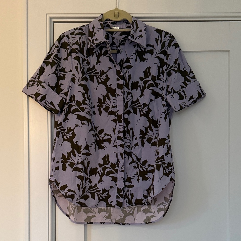Adam Lippes Purple and Black Floral Women’s Shirt